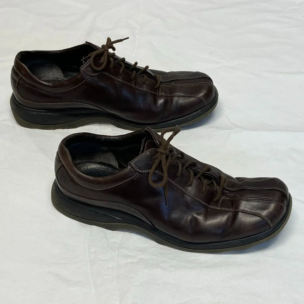 Kenneth Cole Reaction 12M Leather Tie Oxford Bowling Style Shoes Italy Split-Toe